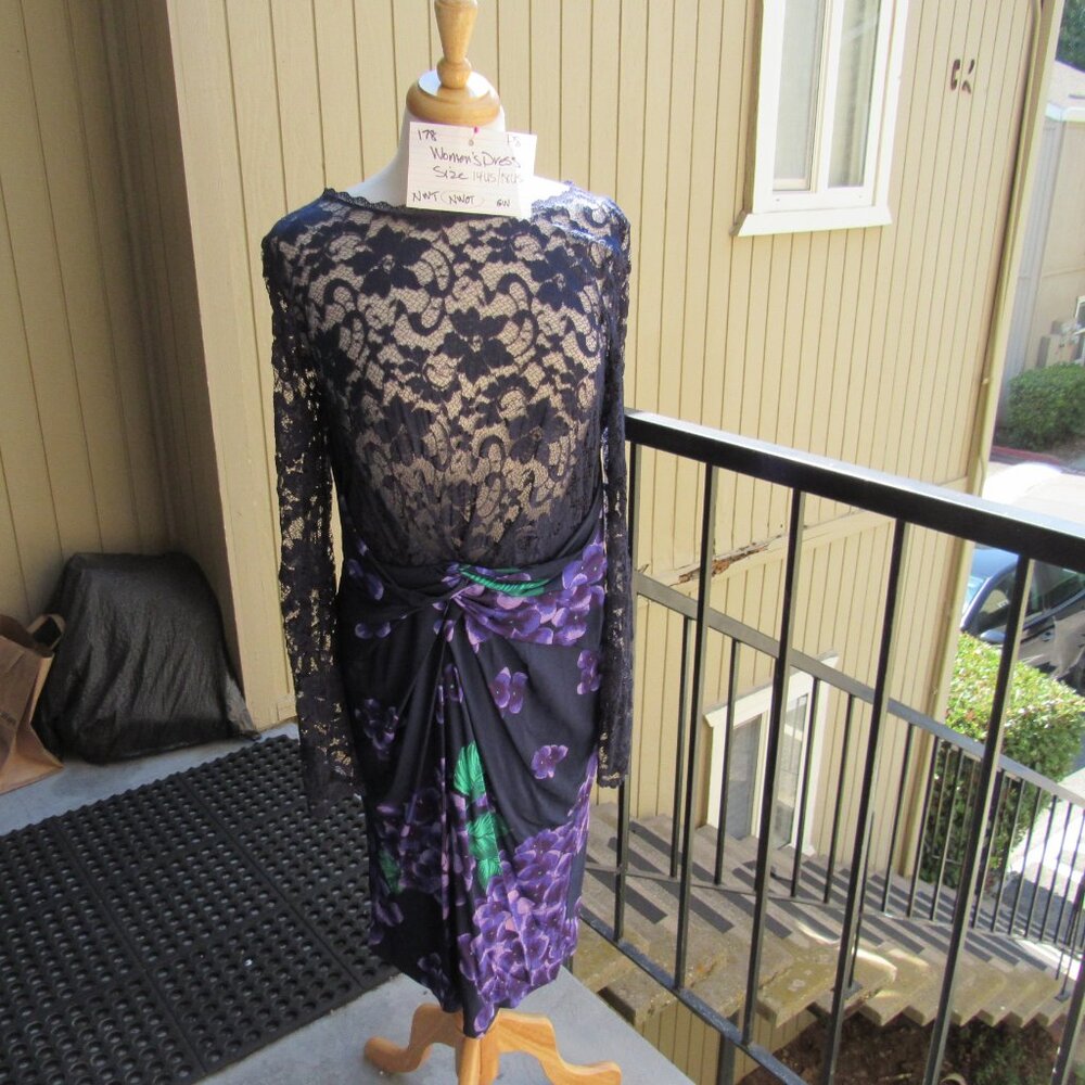 #178  NEW WOMEN'S LACE TOP & FLORAL SKIRT DRESS BY PHASE EIGHT  (SIZE 14US)
